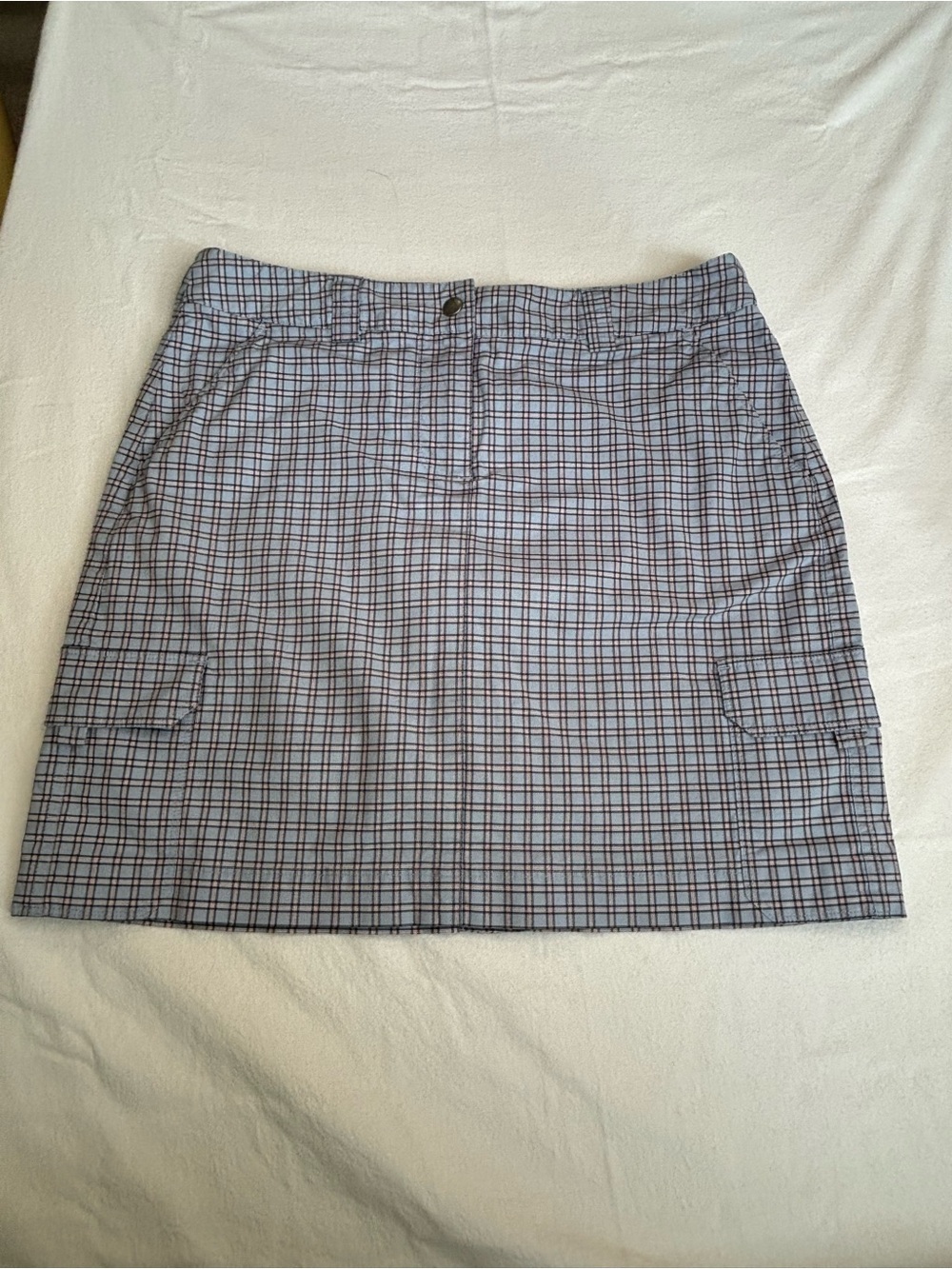 Tommy Bahama Light Blue and Navy Plaid Mini Skirt